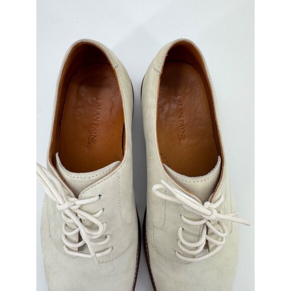 Alan Payne Buck II 10.5M Mens Suede Lace-Up Dress Shoes In Beige Made In Brazil - Picture 4 of 11